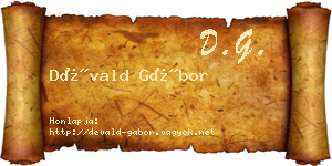 Dévald Gábor névjegykártya