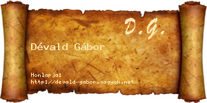 Dévald Gábor névjegykártya