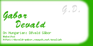 gabor devald business card