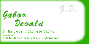 gabor devald business card